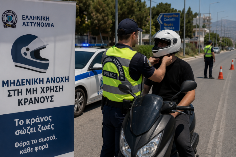 Πελοπόννησος: 54 παραβάσεις για κράνος σε 1.303 ελέγχους