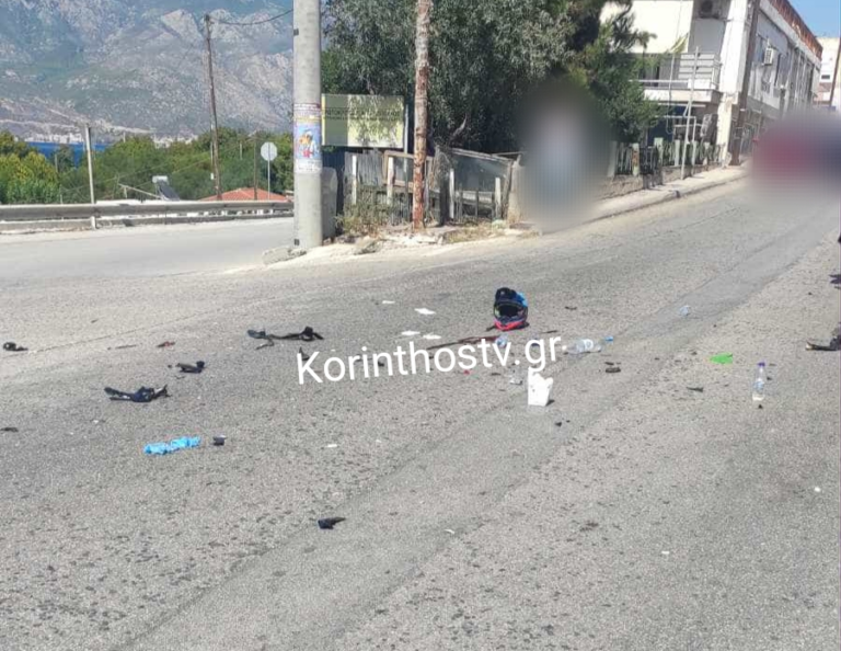 Κόρινθος: Σοβαρό τροχαίο στη Λεωφόρο Αθηνών – Σύγκρουση Ι.Χ. με μηχανάκι