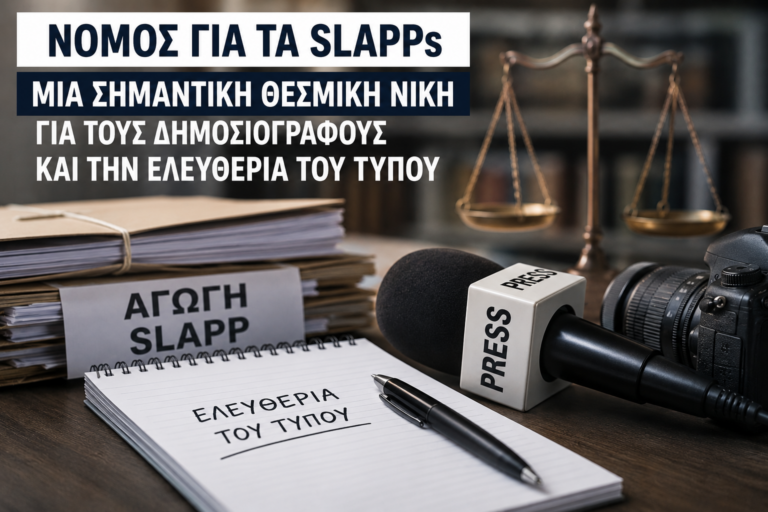 Νέα δικαστική ασπίδα απέναντι στις αγωγές πίεσης κατά δημοσιογράφων