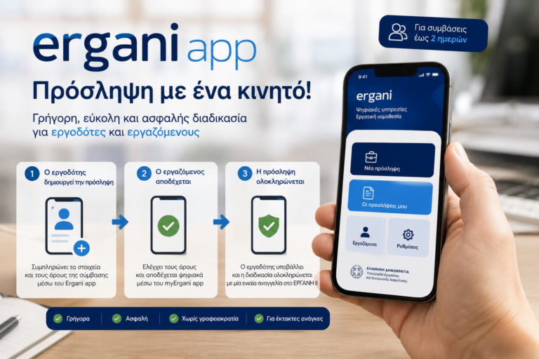 «Ergani app»: Πρόσληψη προσωπικού από το κινητό για έκτακτες ανάγκες – Η διαδικασία βήμα βήμα