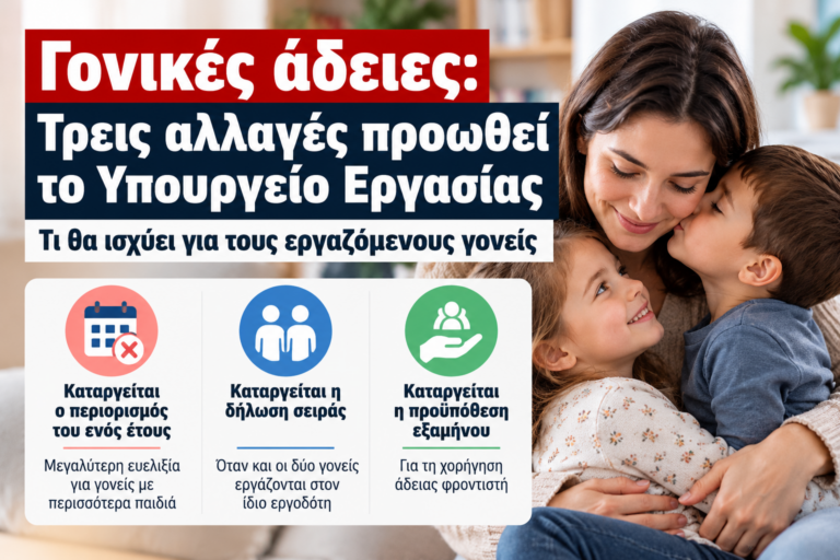 Γονικές άδειες: Τρεις αλλαγές προωθεί το Υπουργείο Εργασίας – Τι θα ισχύει για τους εργαζόμενους γονείς